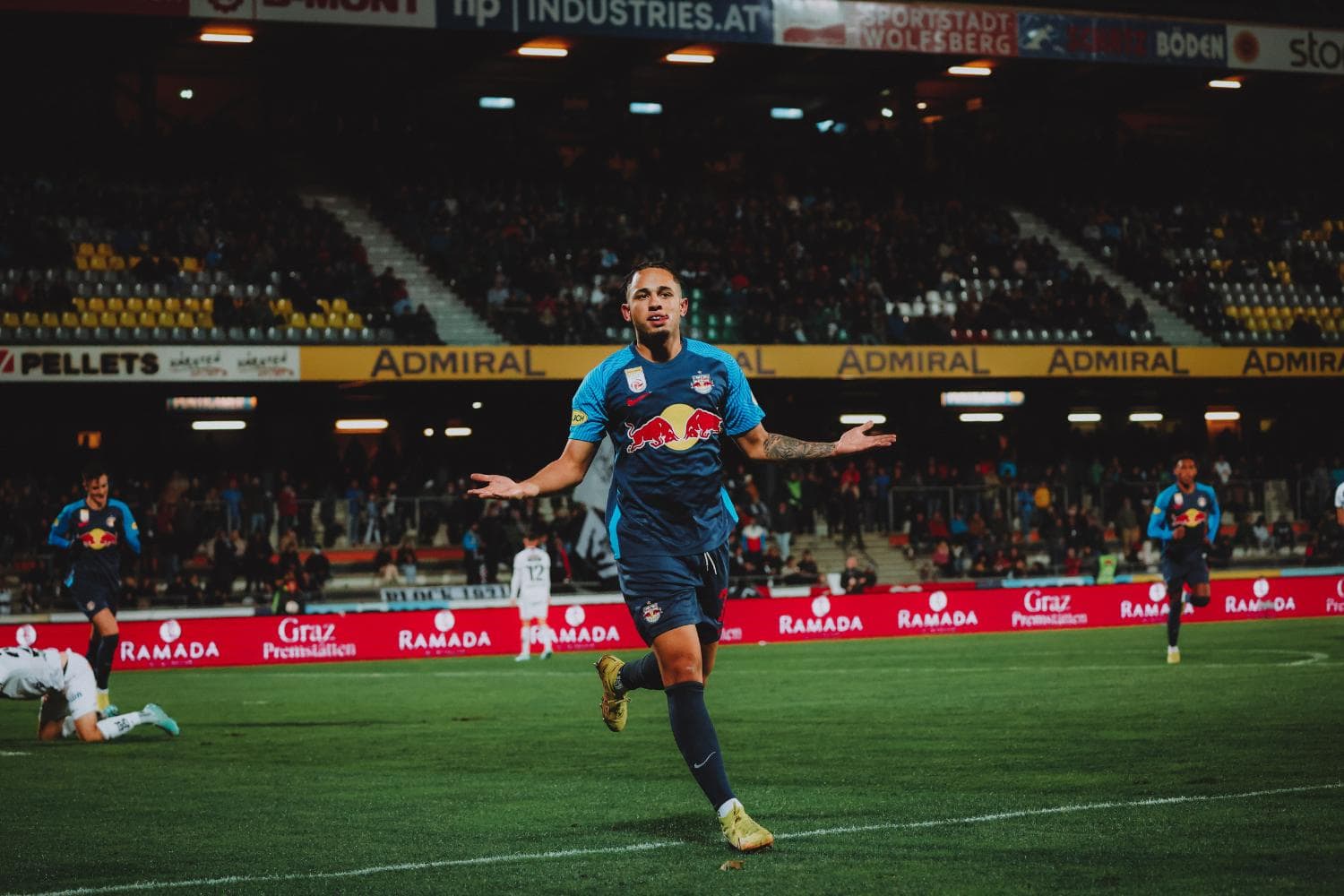 Noah Okafor glänzt auch gegen die Admira im Cup. Foto (c) Jasmin Walter - FC Red Bull Salzburg via Getty Images