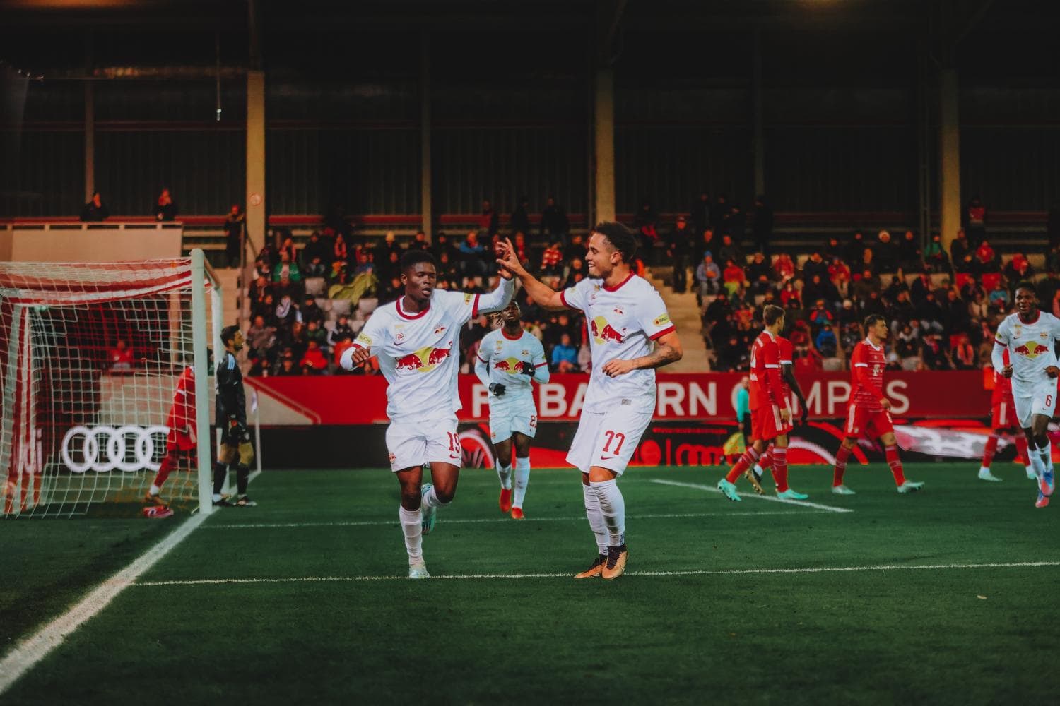 Erstes Spiel, erstes Tor für Karim Konate im Dress des FC Red Bull Salzburg. Foto (c) Jasmin Walter - FC Red Bull Salzburg via Getty Images